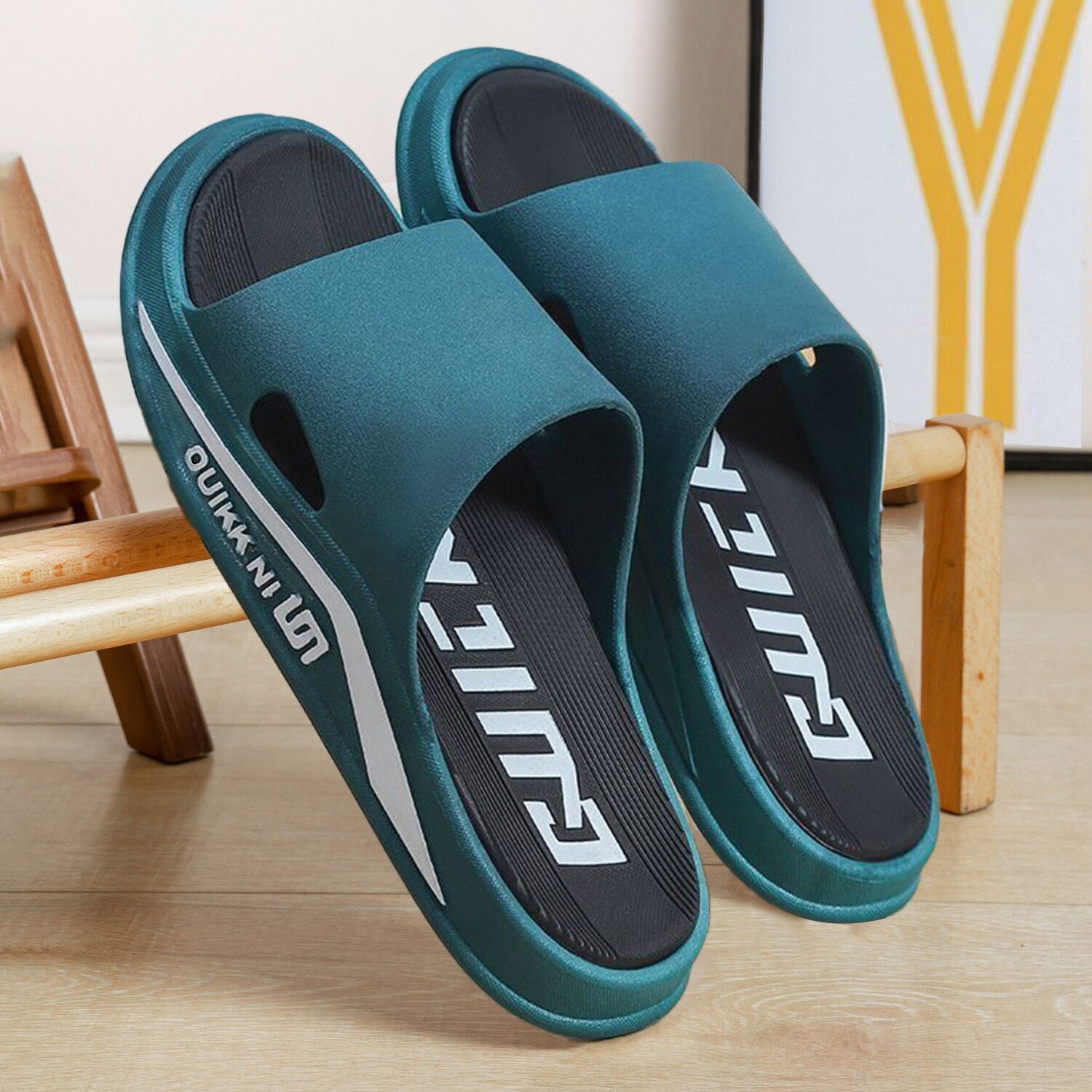 Men home slippers free Shipping Designer soft khaki on thick soles women men slippers Green black Khaki white blue white black sales.
