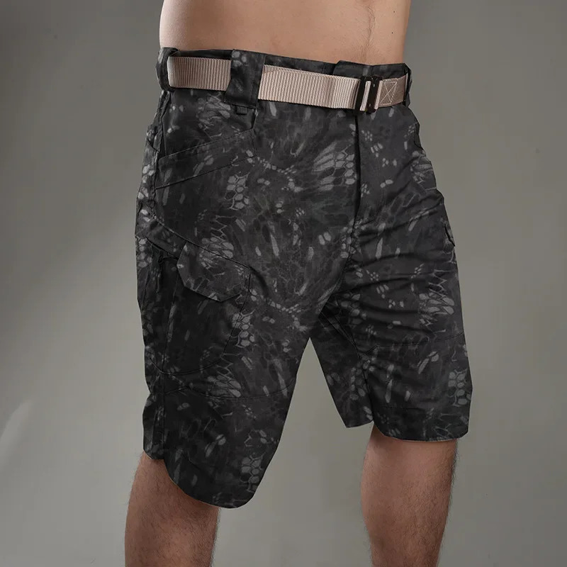Summer Mens Cargo Pants Brushed Tactical Loose Printed Running Shorts 250312