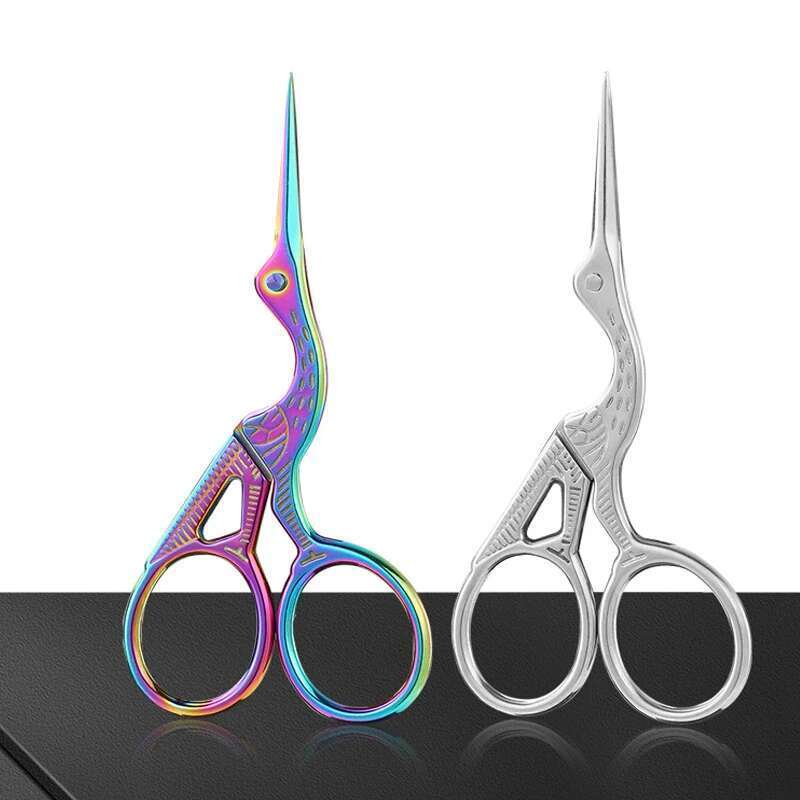 Creative Stainless Steel Nose Hair Round Tip Eyebrow Pointed Crane Scissors Eyelash Trimming Be