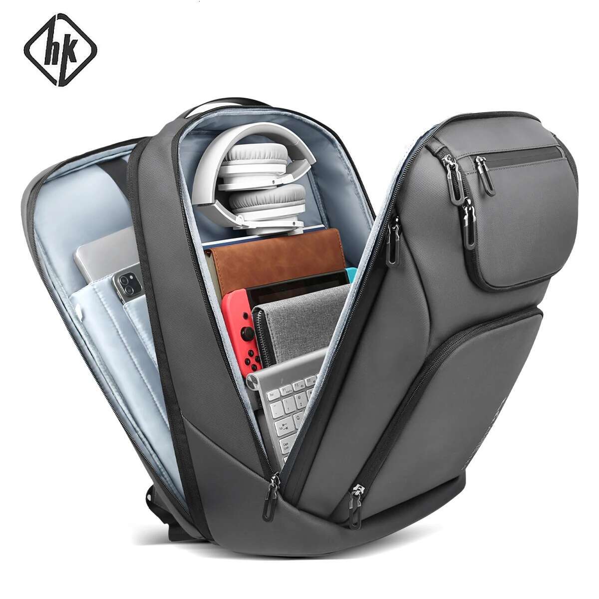HK Travel Business For Men Large Capacity 17 Inch Laptop Multifunctional Anti-Theft Backpack Weekender Daypack