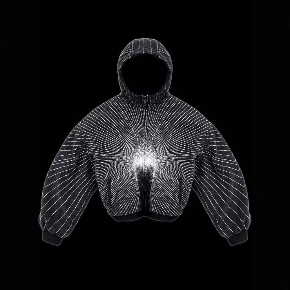 2025 Hoodie Y2k Handsome Striped Street Trend Men's And Women's Hooded Cardigan Top