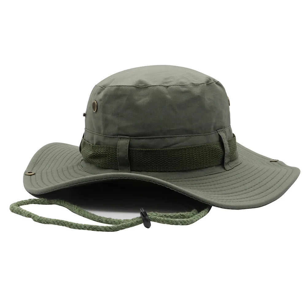 Outdoor Mens Solid Big Eaf Sun Hat Bucket AntiUV Protection Women Summer Hiking For Fishing Camper Camp Cap 250304