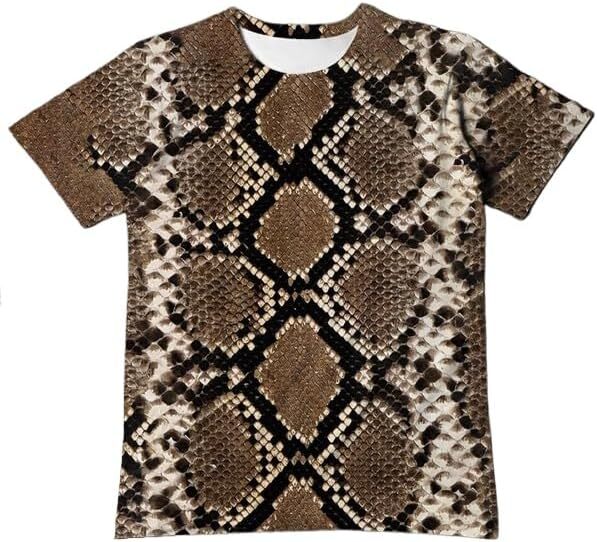 Mens T shirt Personality Cool Animal Skin Pattern 3D Printing Tee Shirts Personality Snakeskin Leopard Print T-Shirt tee Casual tops summer clothes co