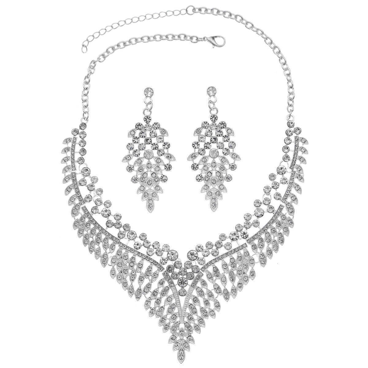 Bridal Accessories New Necklace Earring Set Banquet Party Dress Accessories Luxury Diamond Jewelry Set W250312
