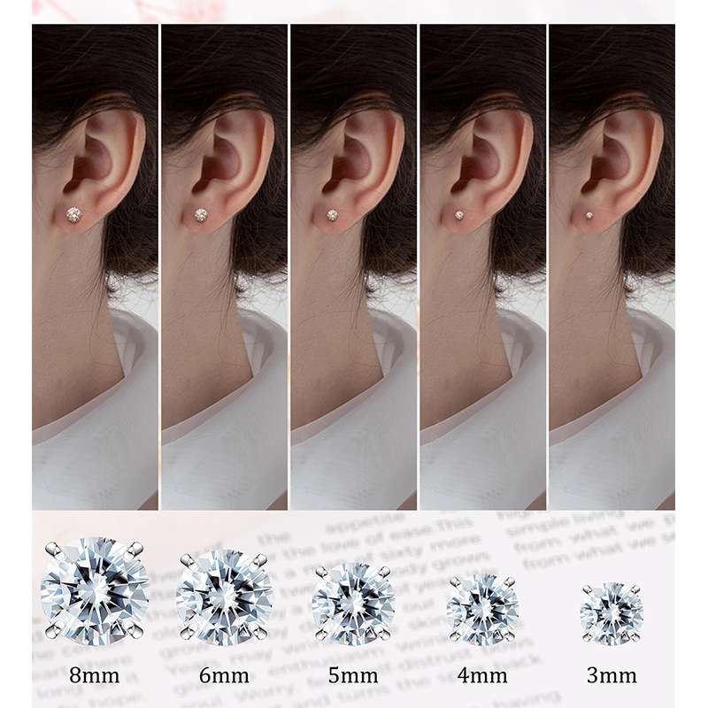 TUPMI Surgical Steel Flat Back Earrings for Sensitive Ears Hypoallergenic 20G Stainless Steel Flat Back Earrings Rainbow AB Cubic Zirconia