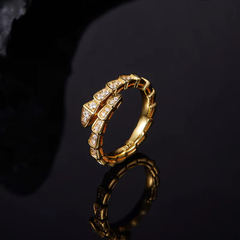 Customizable Fashion Unisex Luxury Snake Moissanite Iced Cuban Wedding Diamond Moissanite Men Ring