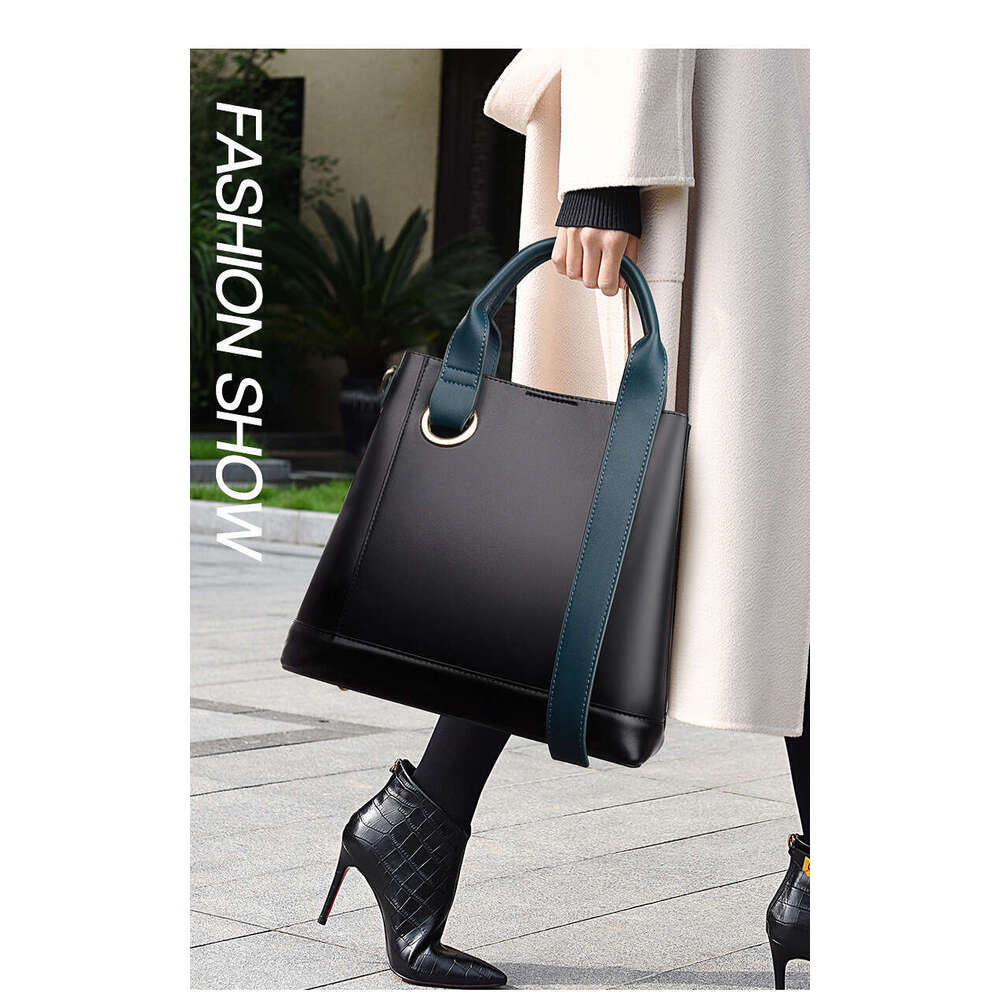 Women's Bags handbag Handbag, new bucket contrasting color women's crossbody bag, fashionable large capacity commuting tote bag for women