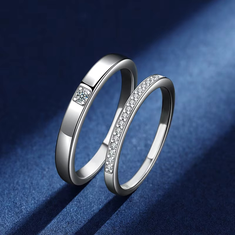 Minimalism D Color VVS Moissanite Diamond Eternity Band Rings for Women Men Solid S925 Sterling Silver for Wedding Jewelry