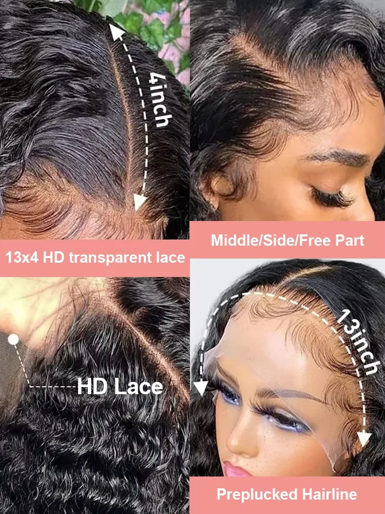 Free shipping 200density Mogolian Invisi Strap HD 360 Front Human Hair Deep Curly Precut 13X6 13X4 Lace Frontal Wig Synthetic Glueless for Women