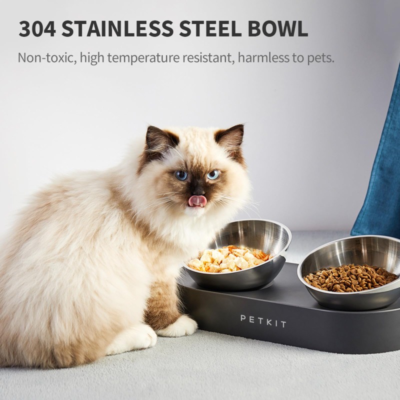 PETKIT Stainless Steel Pet Adjustable Feeding Bowl Double Feeder Bowls Water Cup Cat dog Drinking Bowls for pets feeding