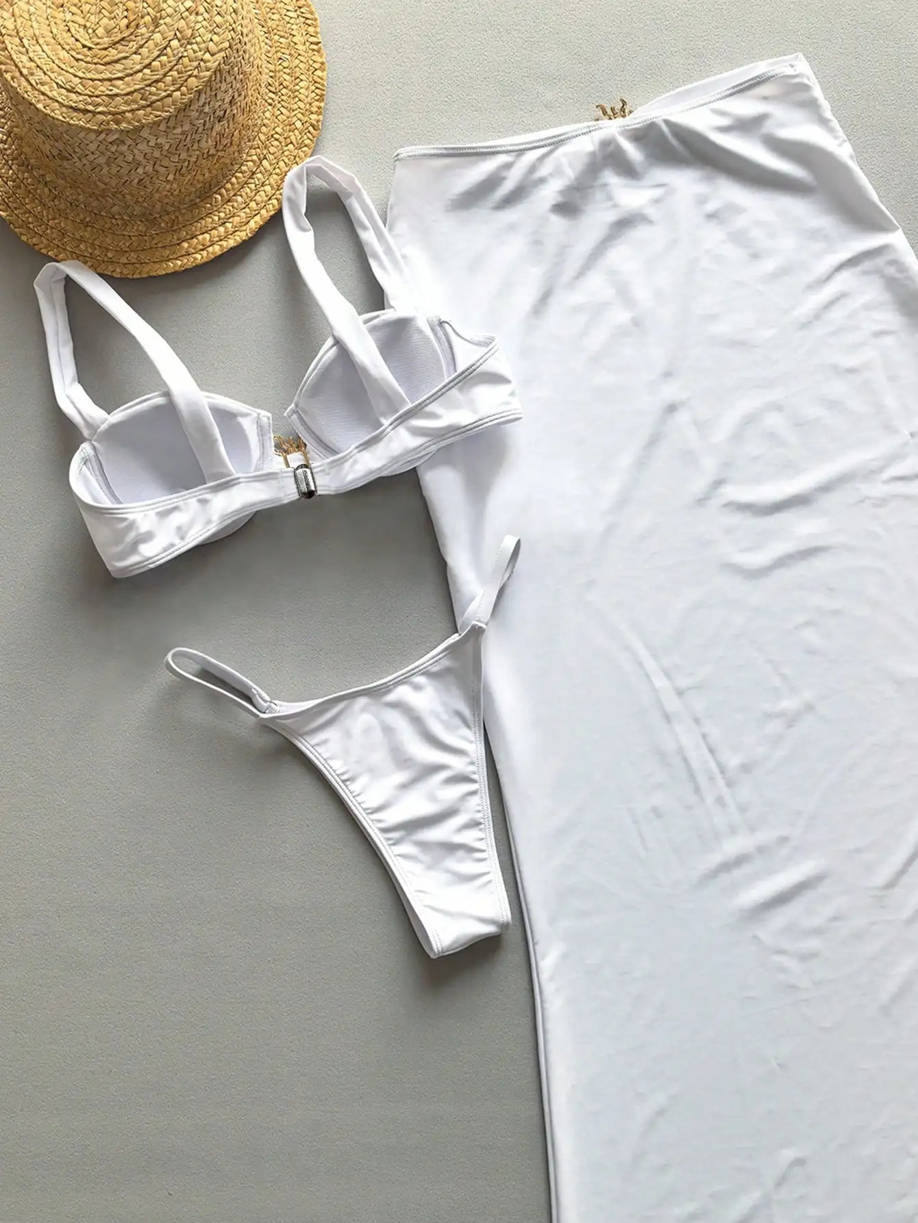 Peachtan 3piece sexy European style womens bikini swimsuit summer 250310