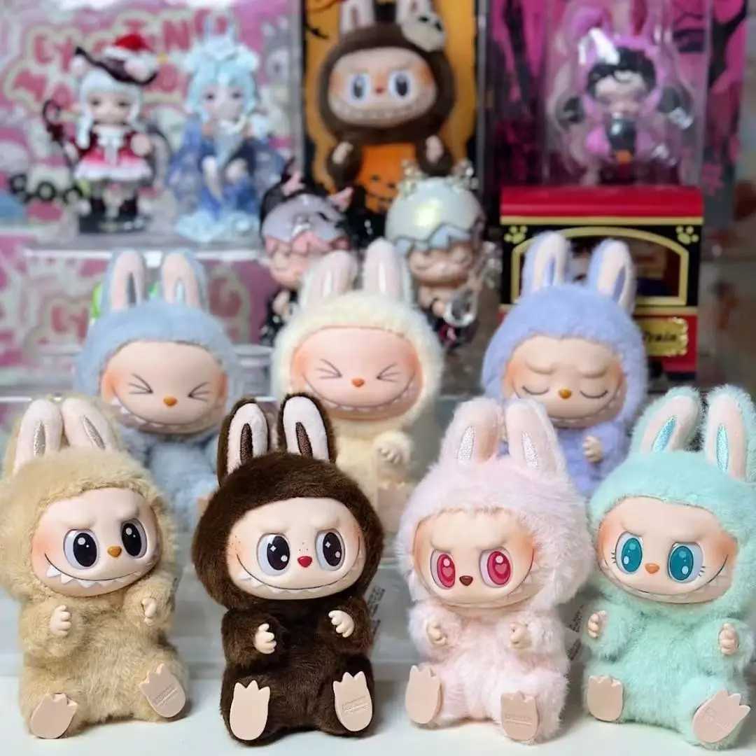 Labubus Sitting Party Doll Anime Figure Toys Macaron Pendant Monsters Labubus Have A Seat Toy Kawaii Keychain Accessories Gifts X2503121