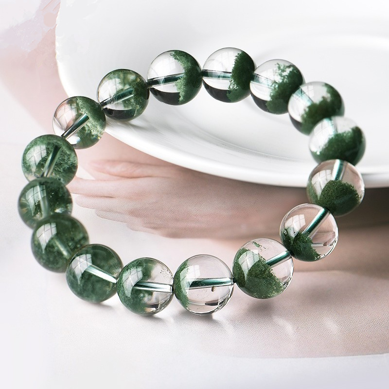 Natural Green Specter Treasure Bowl Men's and Women's Thousand Layers Green Crystal Bracelet