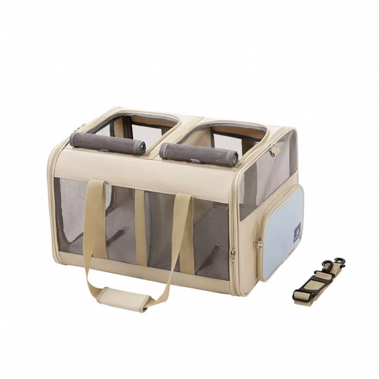 Extra large pet bag for dual cats, portable and expandable backpack for outdoor activities, cat bag for isolation, dog pet car bag