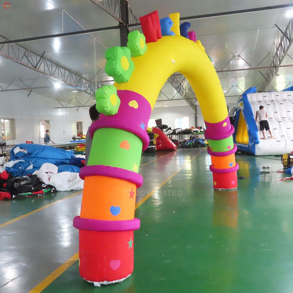 Free Ship Outdoor Activities Party Entrance gate 12mWx5mH (40x16.5ft) with blower inflatable welcome arch withled light