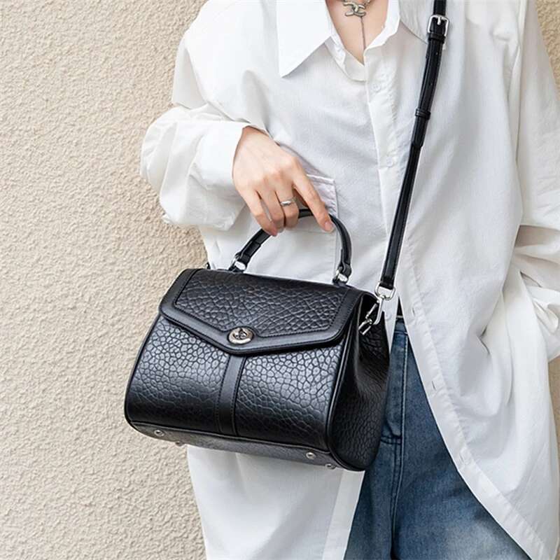 Toptrends Vintage Genuine Leather Tote Handbags For Women 2025 Designer Top Handle Satchel Ladies Shoulder Crossbody Bags