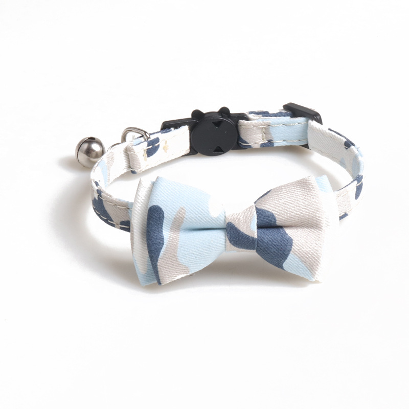 Fashion Cat Collars with Bow and Bell,Camouflage Pattern Series Cat Collars,Breakaway Adjustable Cat Bow Tie Collars,Cute Bell Tie Suitable for Kitten