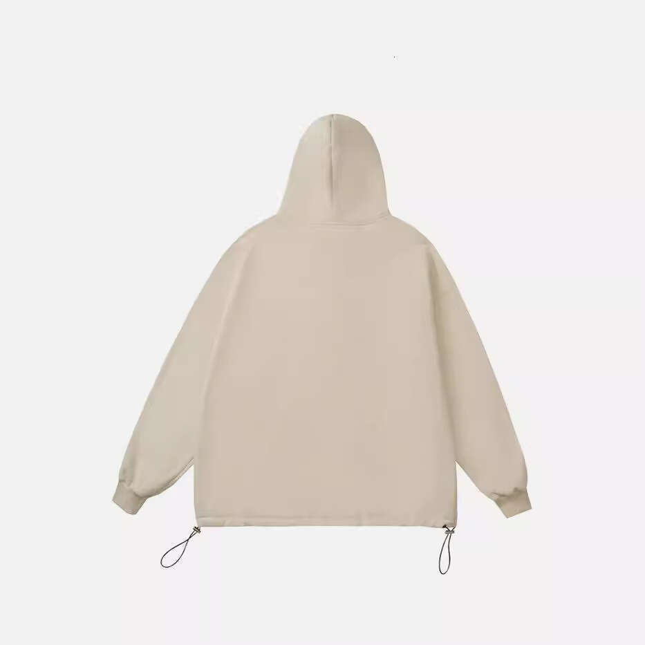 American high street fabric pentagram high-end niche design pleated hooded sweatshirt for men and women