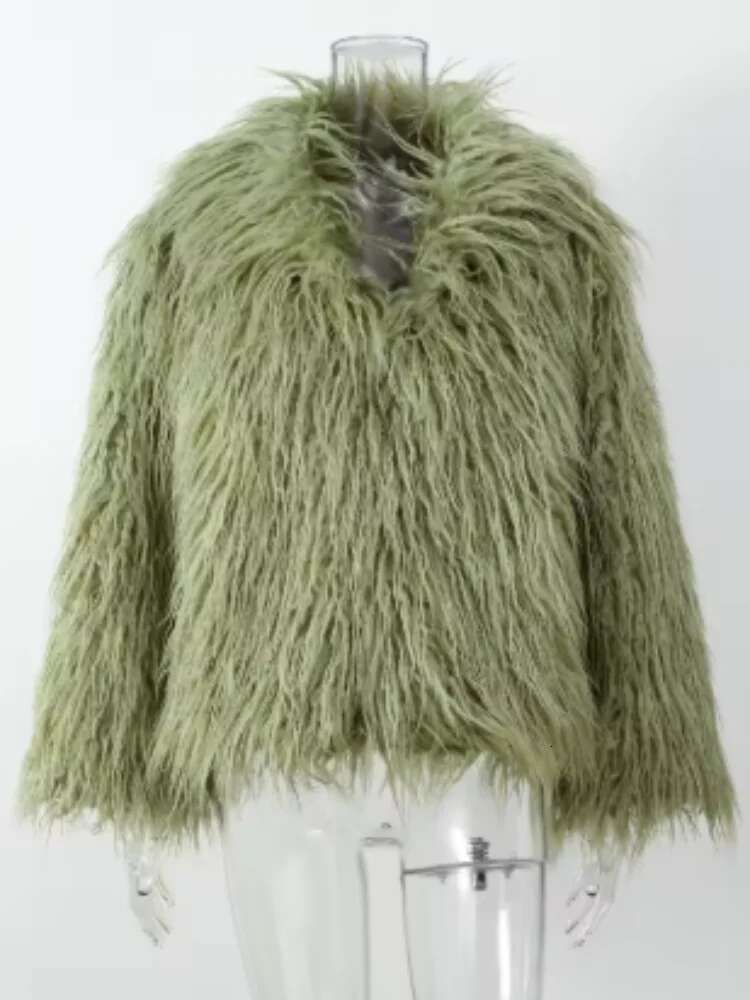 Solid Color Plush Women's Fashion Fluffy Faux Fur Jacket Long Sleeve Warm Cardigan Coat 2024 Lady Winter Street Outerwear