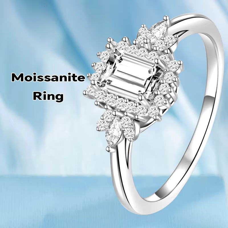 Custom VVS D Moissanite Eternity Band Diamond Ring Women Jewelry Promise Engagement Wedding 925 Sterling Silver Stackable Ring