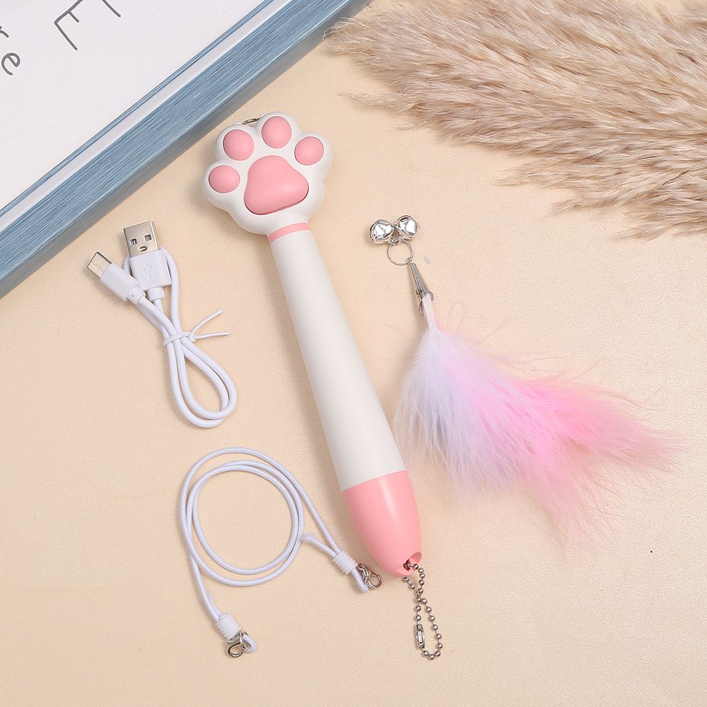 Lazy pet supplies cat paw laser teaser cat stick plastic infrared teaser pen rechargeable teaser cat toys morefunpet