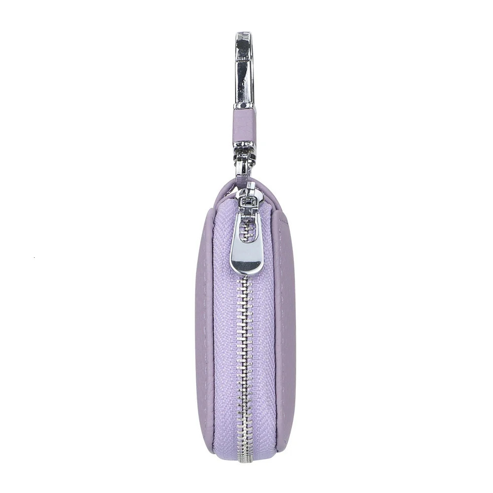 Royal Bagger Mini Portable Zipper Earphone Bag Leather Small Key Wallet with Keychain Fashion Simple 2901 250311