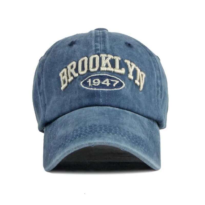 Four Season Men Baseball For Women Casual Retro Washed Cotton 1947 Embroidered Snapback Hat Summer Unisex Sun Protection Cap