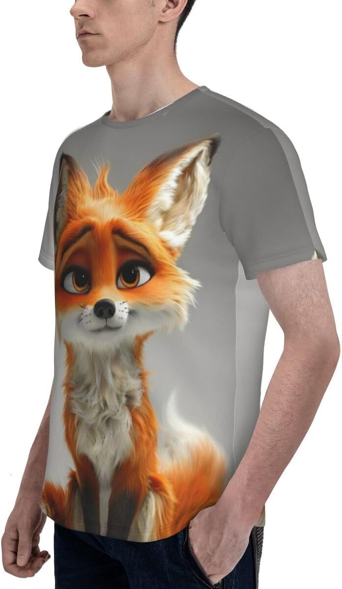 Mens T shirt Unisex Novelty Fox 3D Pattern Printed T-Shirts Cute Cartoon Animal Men Women Summer Casual Round Neck Tee Top tee Casual tops summer clot