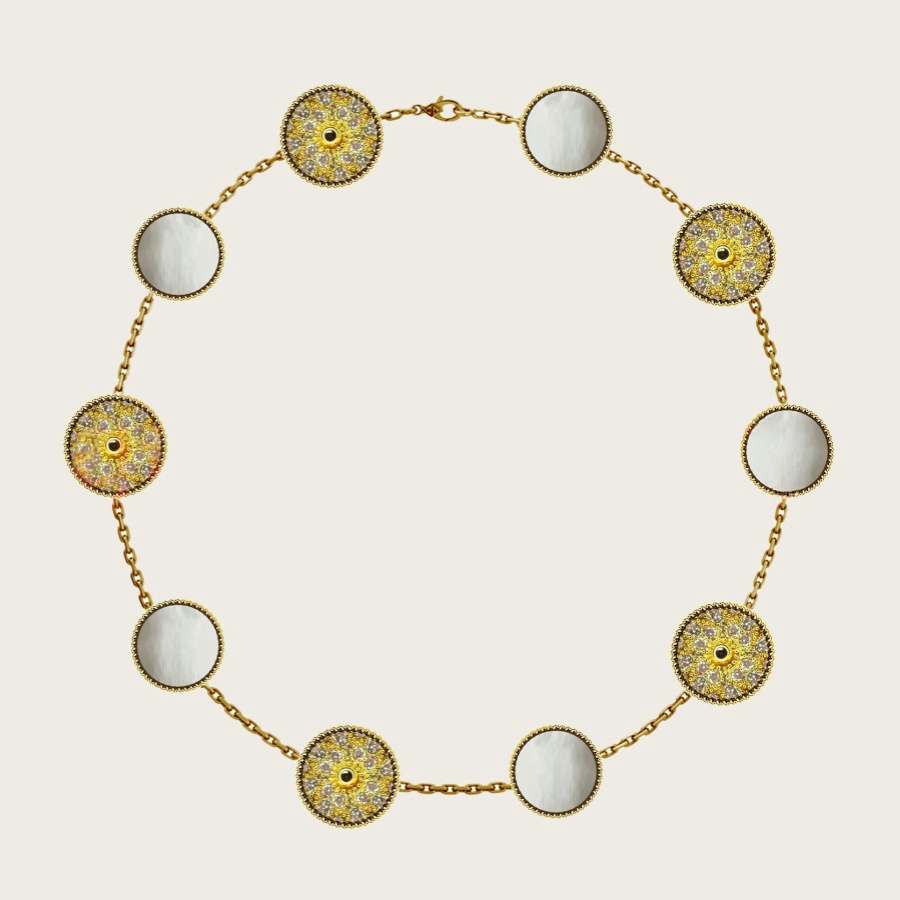 pendant necklace clover necklaces gold necklace women diamond pendant Flower classics 18K Gold Silver Rose Plate Fashion luxury Charm Chain Wedding Gi