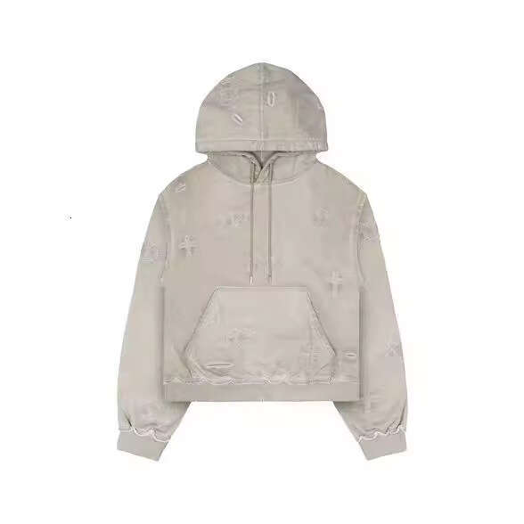 American hip-hop dark cross patch embroidered with personalized design sense, high street loose fitting men's and women's hoodie