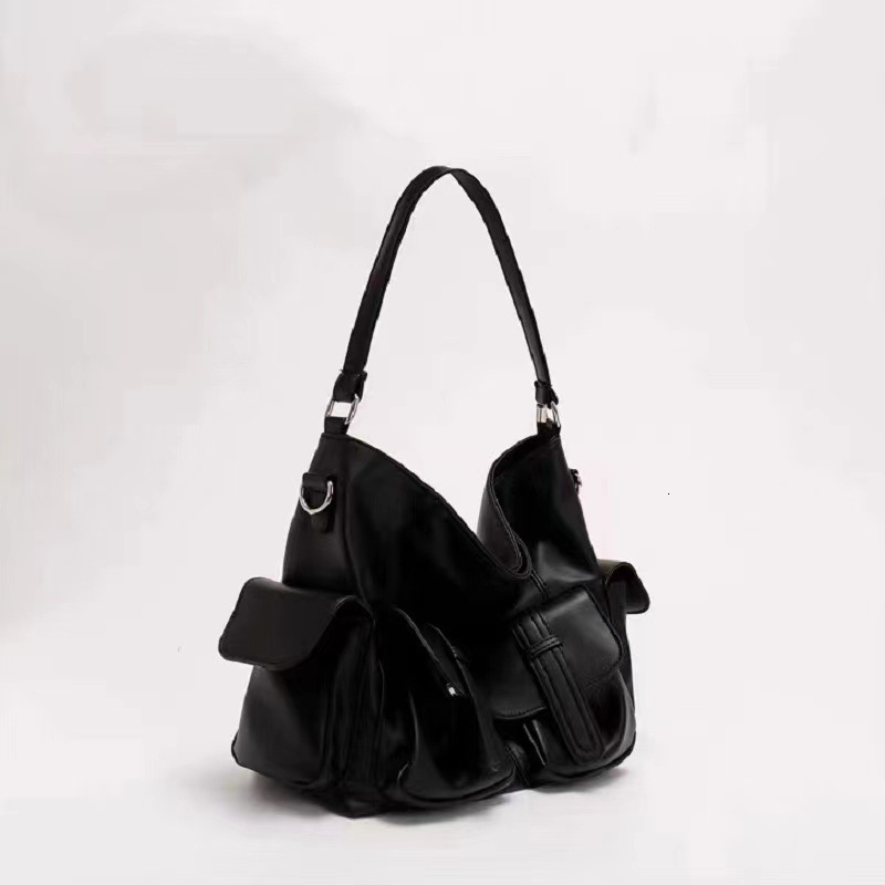 This Year s Popular American Style Large Capacity Off road Motorcycle Crossbody Bag Black Handbag Fashionable Designer High quality Women s Storage Ba