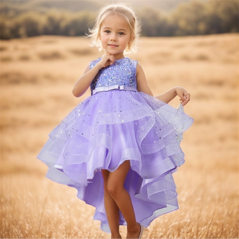 Flower Princess Sequins Baby Wedding Christmas Party Tail Dress Birthday Party Wedding Flower Girl Sweet and Cute Dress 250311