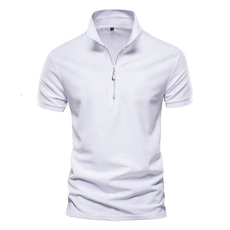 polo shirt short sleeve summer lapel casual men's European solid color top tracksuit