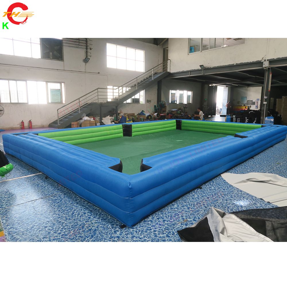 10mLx6mW (33x20ft) with 16balls Activities Indoor Giant Human Billiards Game Snooker Soccer Ball Inflatable Snookball Table Field for Carnival Rental