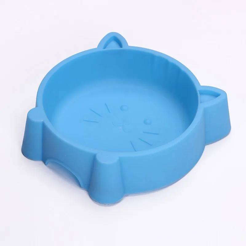 1pcs Pet Bowl Feeders Creative Non-Slip Portable Plastic Cute Cat Face Multipurpose Cat Bowl Dog Bowls Water Bowls Pet Supplies