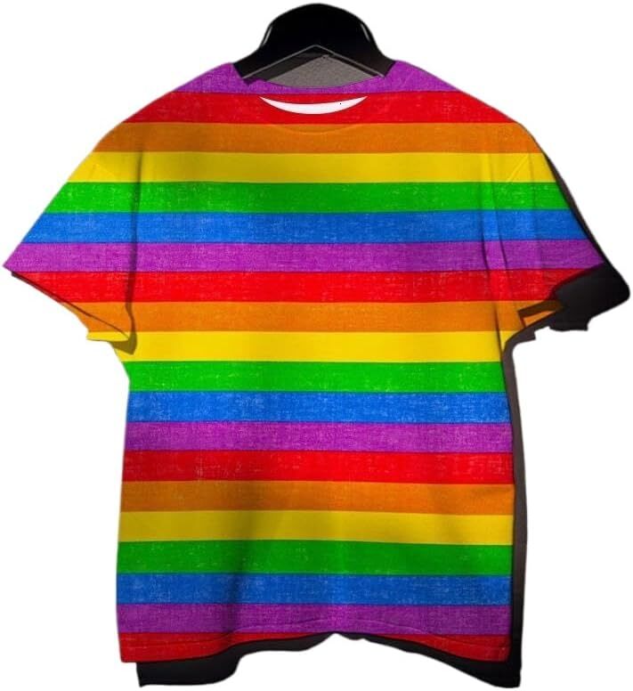 Mens T shirt Rainbow Pattern 3D Printing T Shirt Fashion Men Women LGBT Pride Short Sleeve Harajuku Style Casual Gays Casual tops summer clothes cool