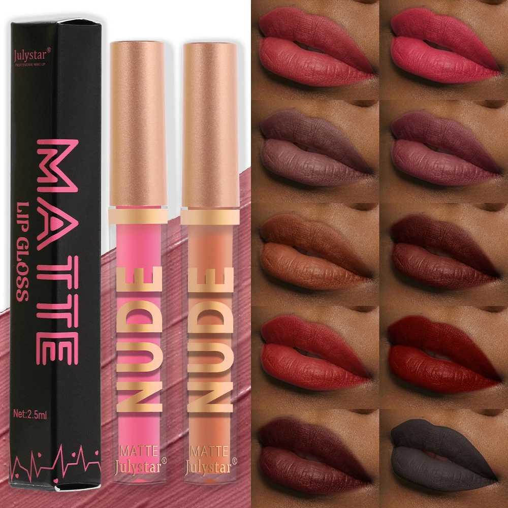 Waterproof makeup lipstick 0 color lipstick sexy velvet matte red lipstick easy to stain durable and fadeless cosmetics W250312