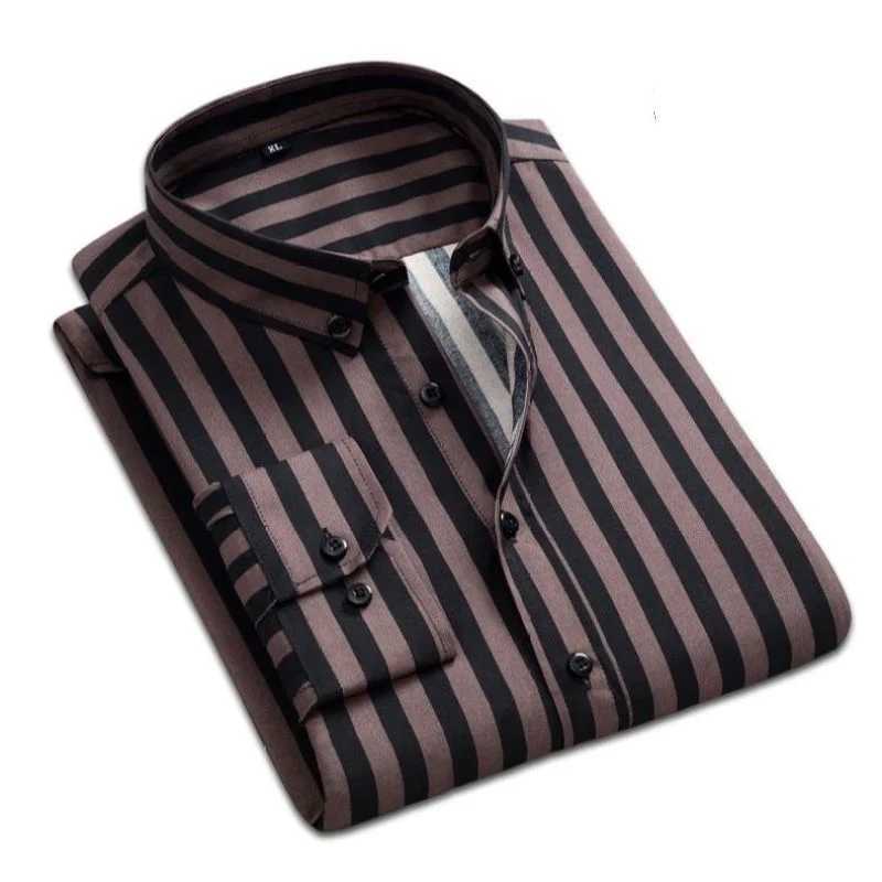 2018 Spring/Summer Fashion Trends Casual Business Minimalism Buckle Neck Print Ultra Thin Fit Long Sleeve Shirt W250312