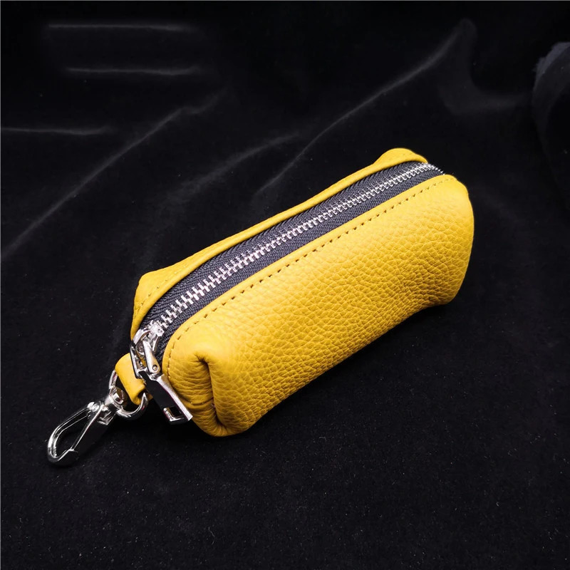 Fashion Women Genuine Leather Car Keychain Cover Zipper Case Organizer Housekeeper Key Bag Key Chain Pouch Key Holder Wallet 250311