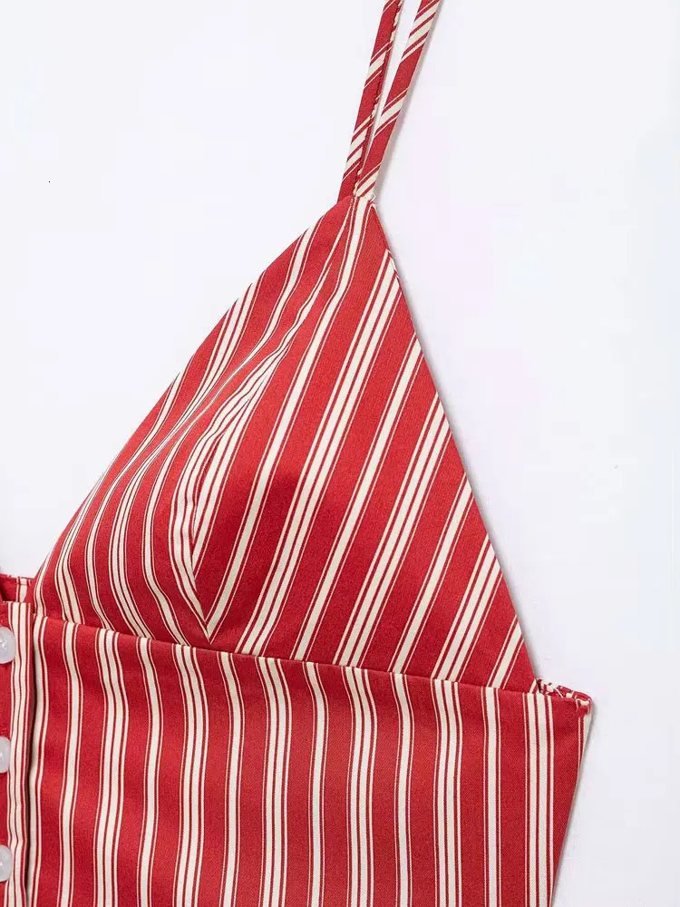 TRZA Womens Fashion Striped Crop Tank Top and Mid Waist Side Zipper Fold Midi Skirt Two Piece Set n Wear 250312