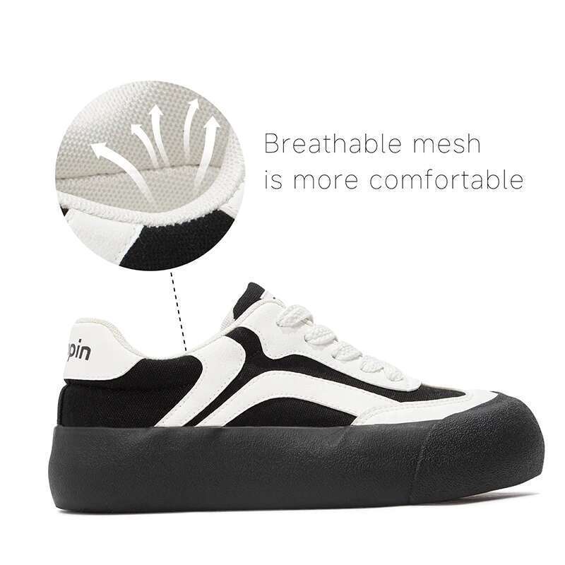 Tun Classic Gum Sole Fashion White Black Non-Slip Women's Shoes Casual Sneakers for Women