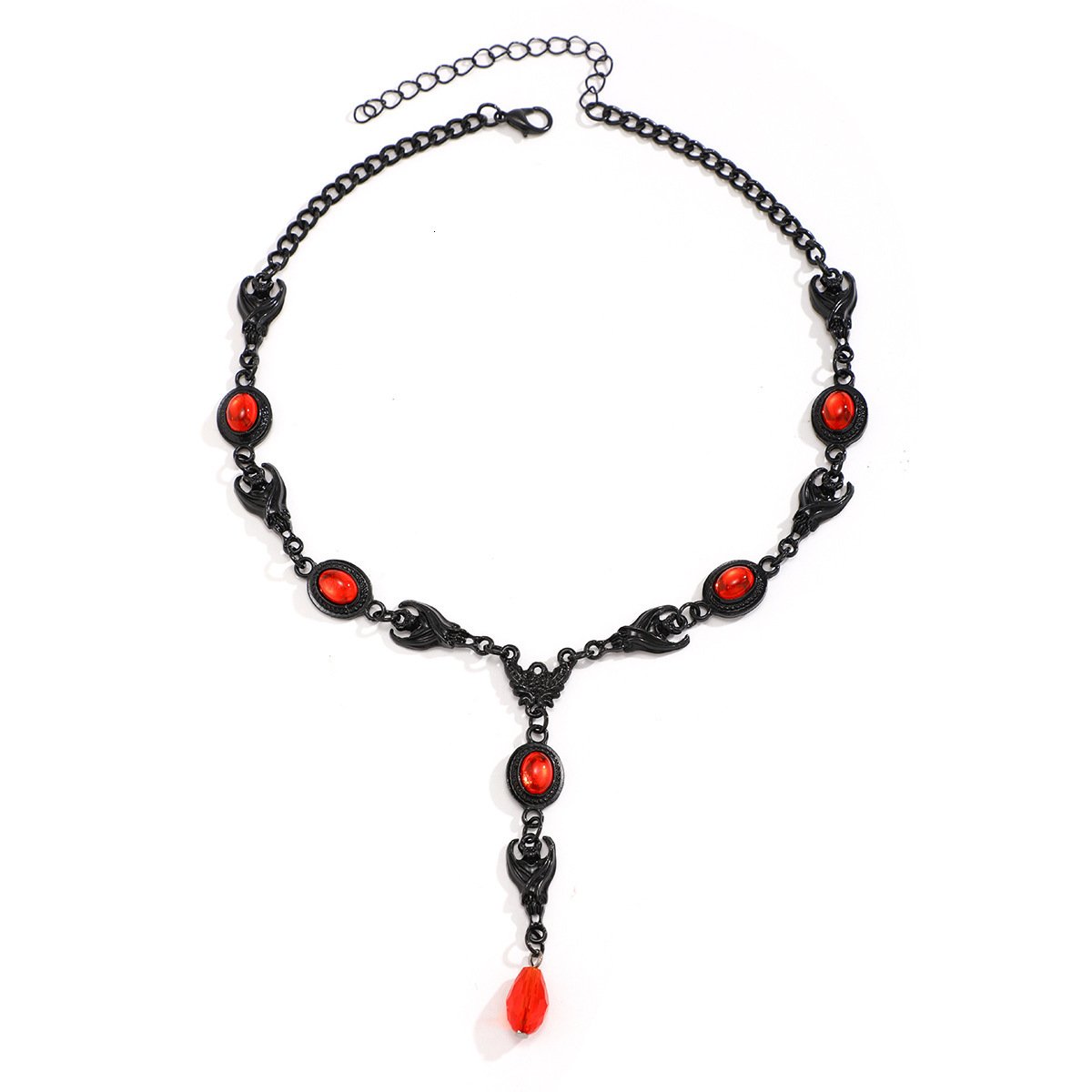 Halloween Personality Demon Gems Goth Style Collars Niche Fashion Dark Style Necklace Jewelry for Women