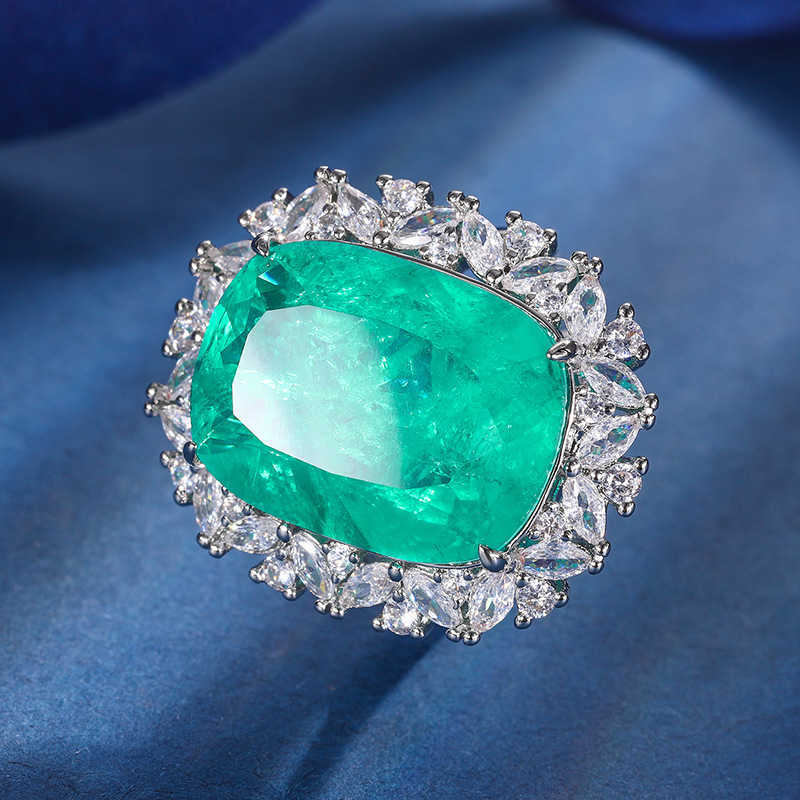 Zhuangsheng copper bottom gold-plated simulated emerald set temperament style full diamond luxury setting 15 * 20-10 * 12 W250312