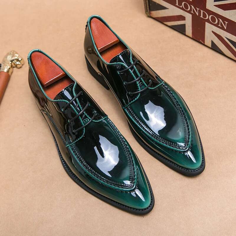 Italian Oxford For Men Patent Wedding Pointed Toe Dress Leather Classic Original Derbies Shoes