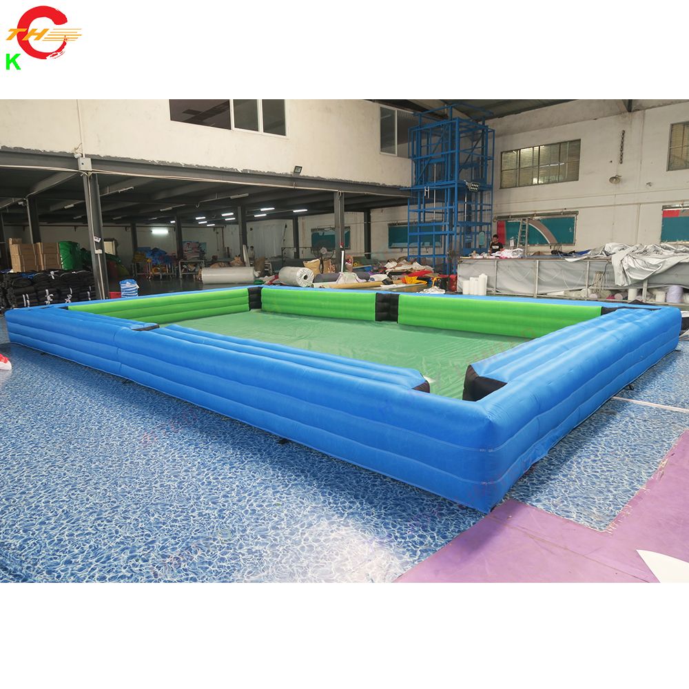 10mLx6mW (33x20ft) with 16balls Activities Indoor Giant Human Billiards Game Snooker Soccer Ball Inflatable Snookball Table Field for Carnival Rental