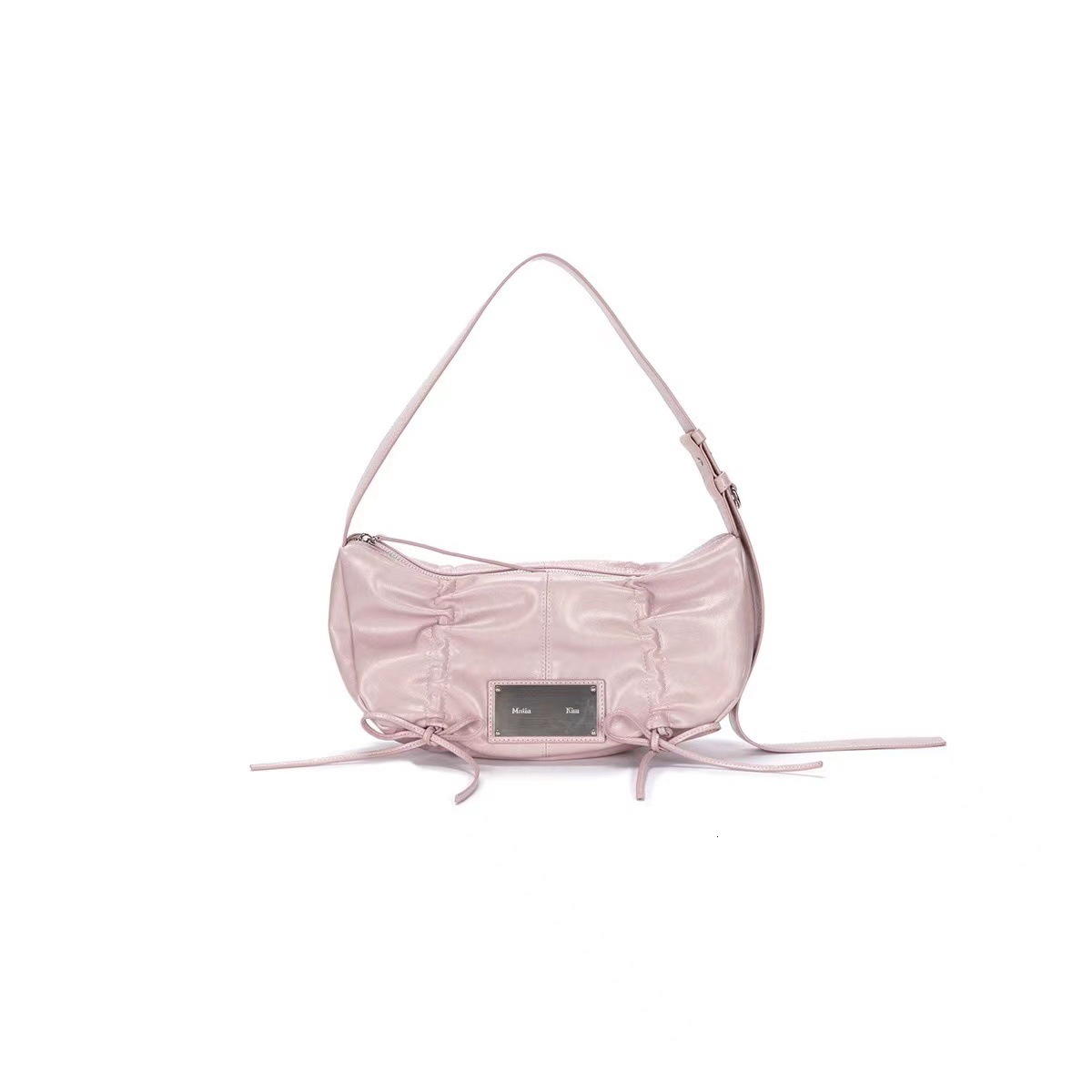 2025 Korean Niche Mini Handheld Bag Metal Tag Bow Drawstring Shoulder Bag Fashion Designer Handbag Popular Wallet Crossbody Bag New Trend