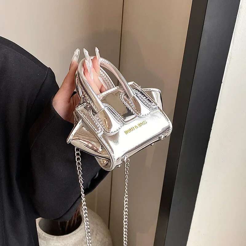 Lacquer Leather Handbag Fashionable Women s Designer Mini Handbag 2025 Summer New Crossbody Bag Wallet Lipstick Crossbody Bag Multifunctional Matching