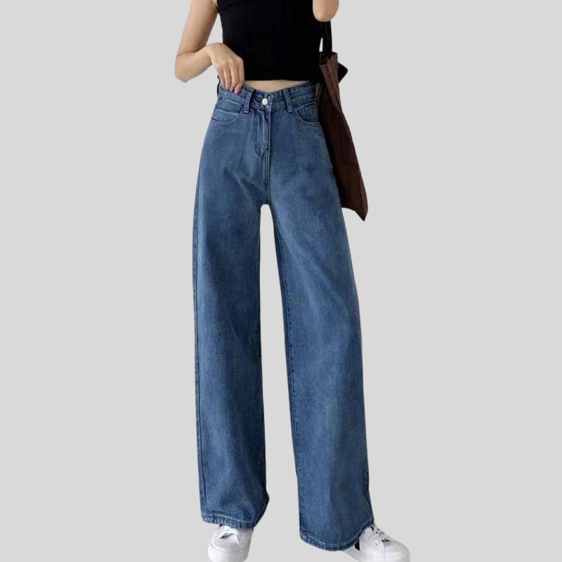 Loose straight jeans women's clothing new high-waisted Korean version drape thin and high wide-leg floor-mopping trousers