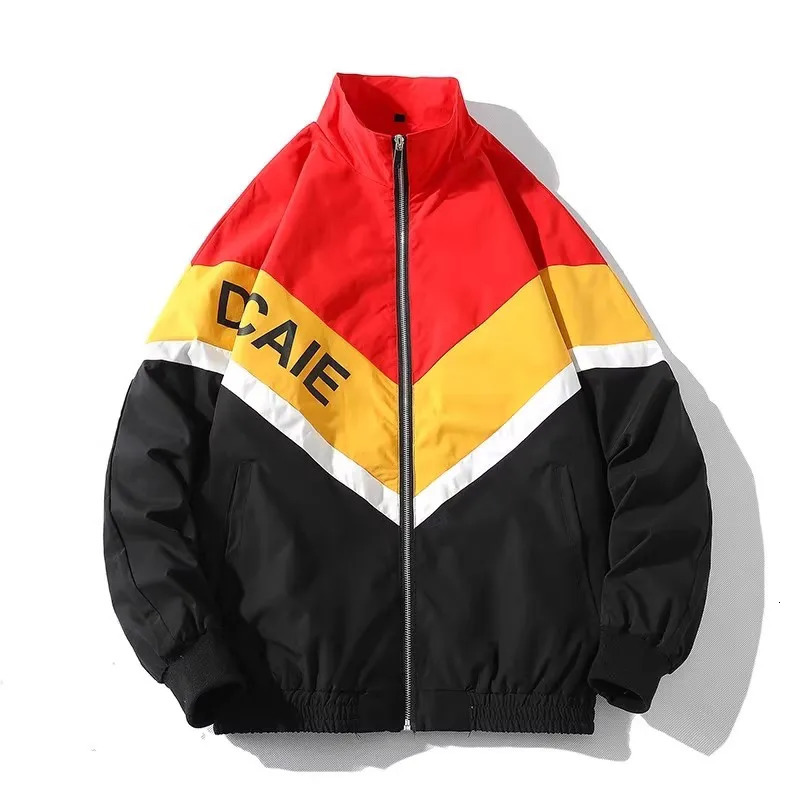 mens streetwear autumn trend windproof jacket zipper Harajuku Coats sport black blue bomber 250312