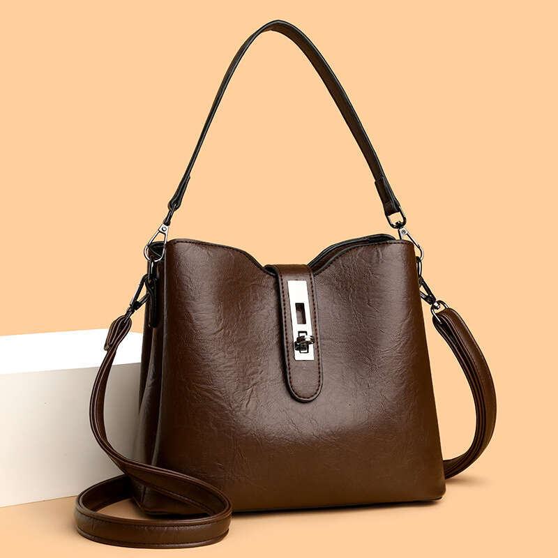 Women's Bags handbag Autumn new fashionable simple bucket with large capacity and high-end feeling shoulder bag, casual commuting women's ba